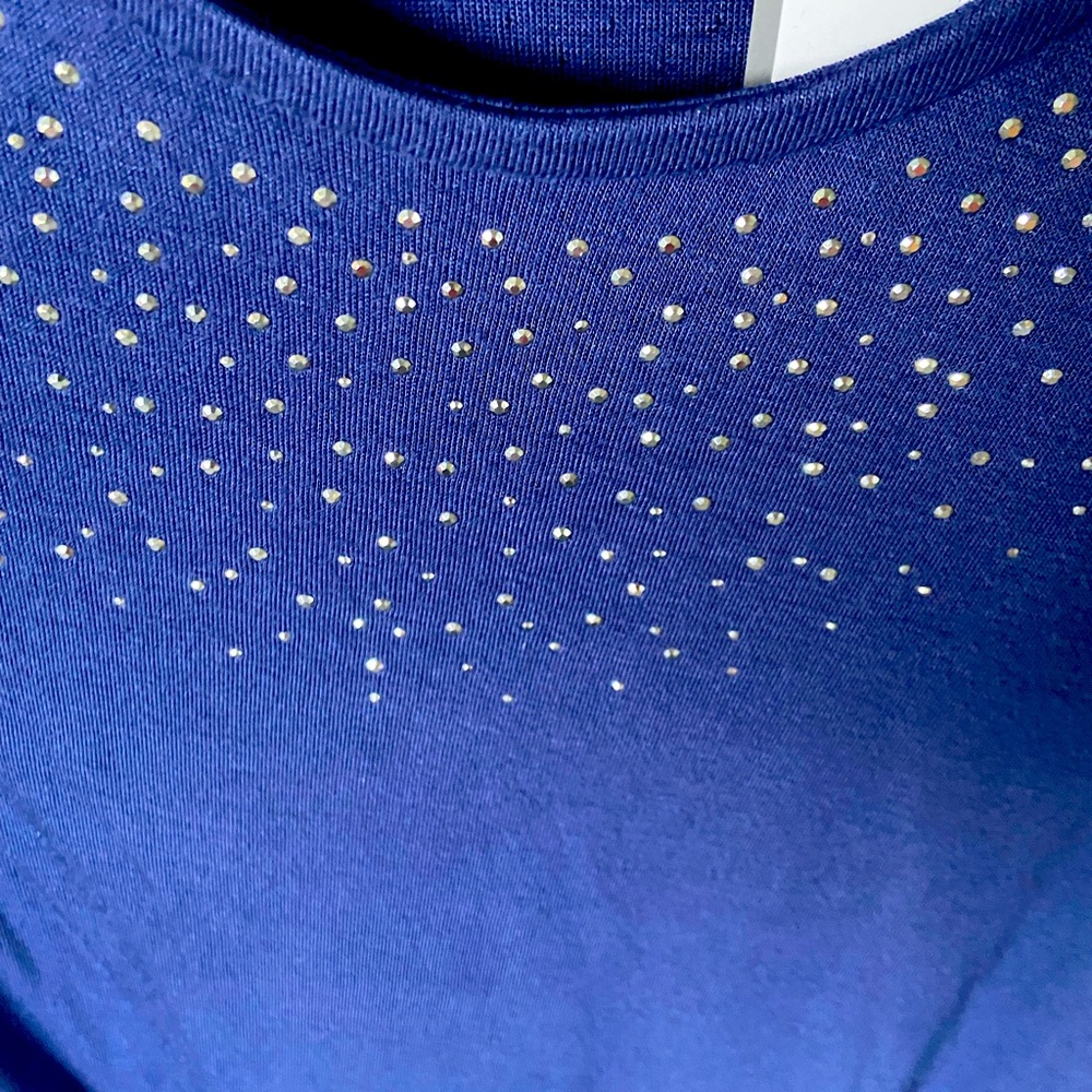 🌼CJ Banks Embellished Blue Knit Top - Picture 2 of 5